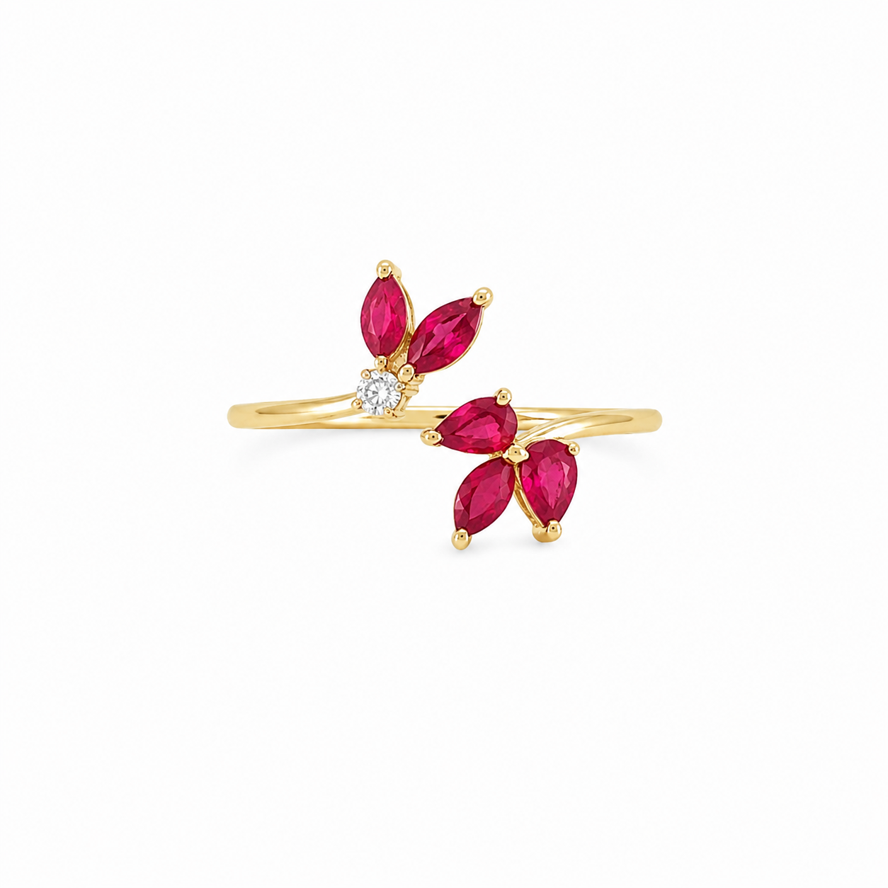 Marquise Ruby Floral Cocktail Ring