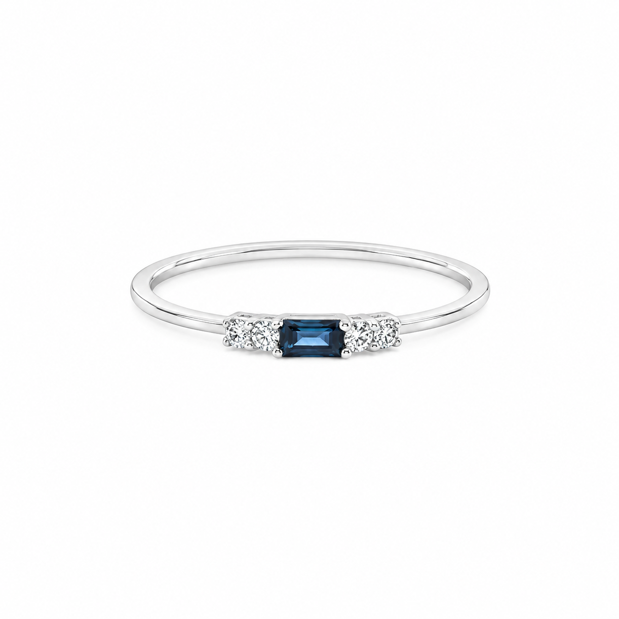 Skinny Blue Sapphire Stackable Ring