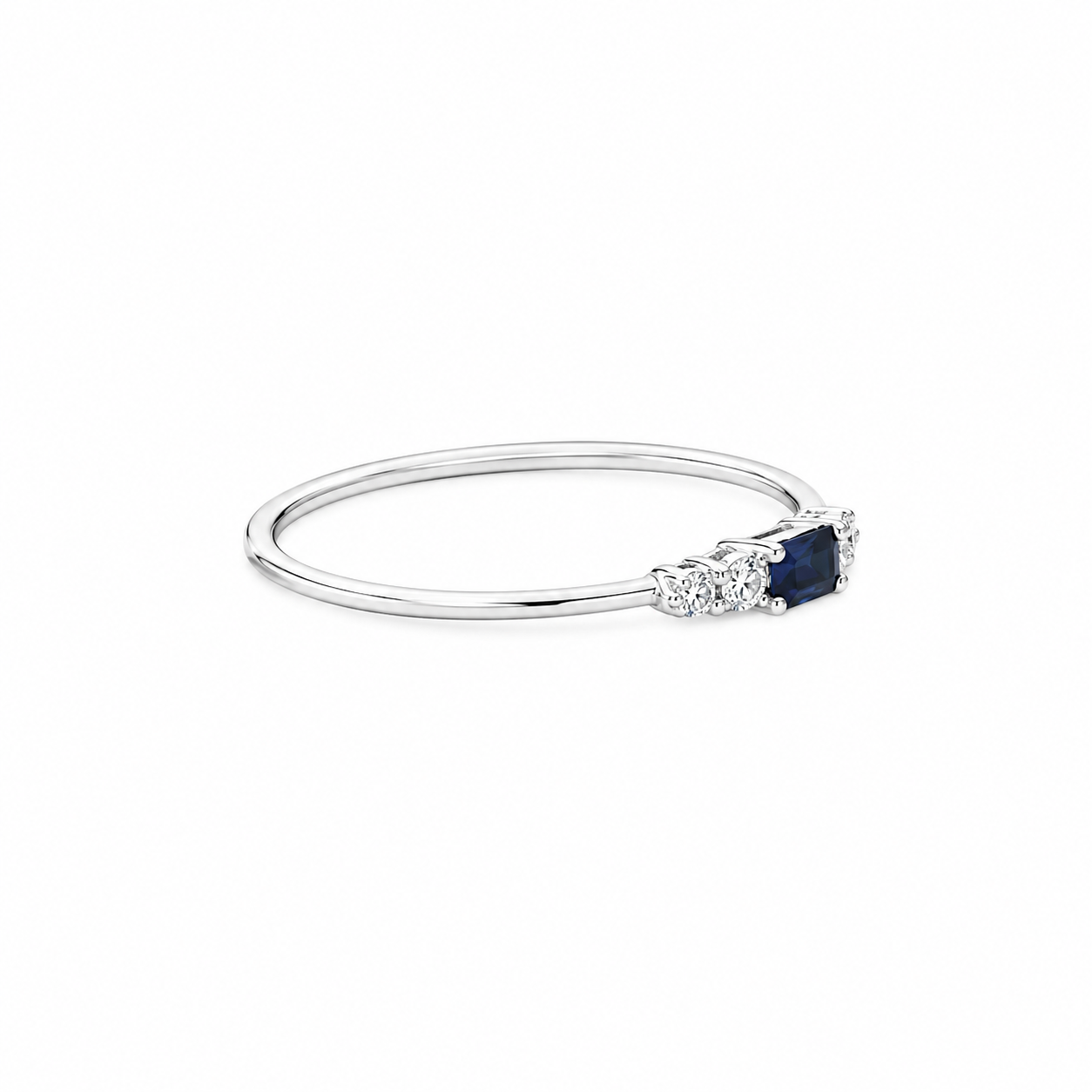 Skinny Blue Sapphire Stackable Ring