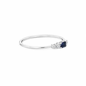 Skinny Blue Sapphire Stackable Ring