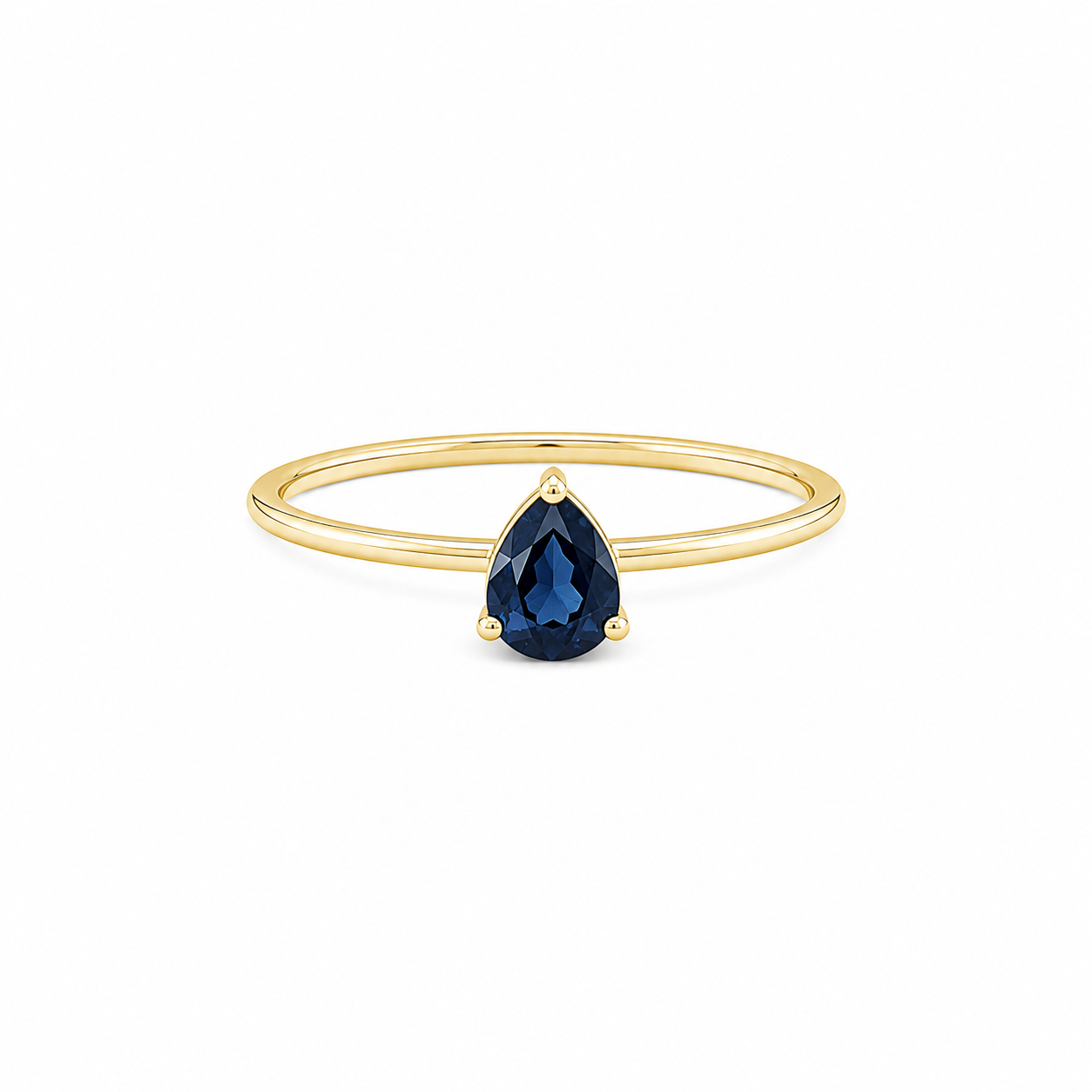 Pear-Shaped Blue Sapphire Solitaire Ring