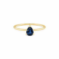 Pear-Shaped Blue Sapphire Solitaire Ring