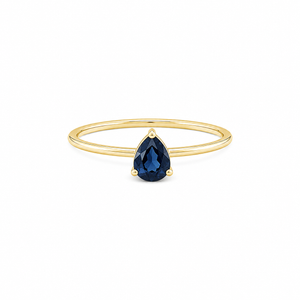 Pear-Shaped Blue Sapphire Solitaire Ring