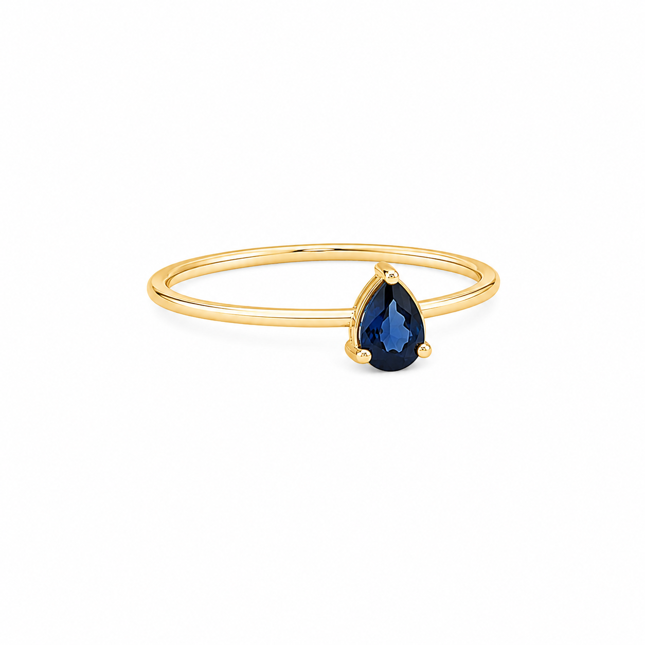 Pear-Shaped Blue Sapphire Solitaire Ring