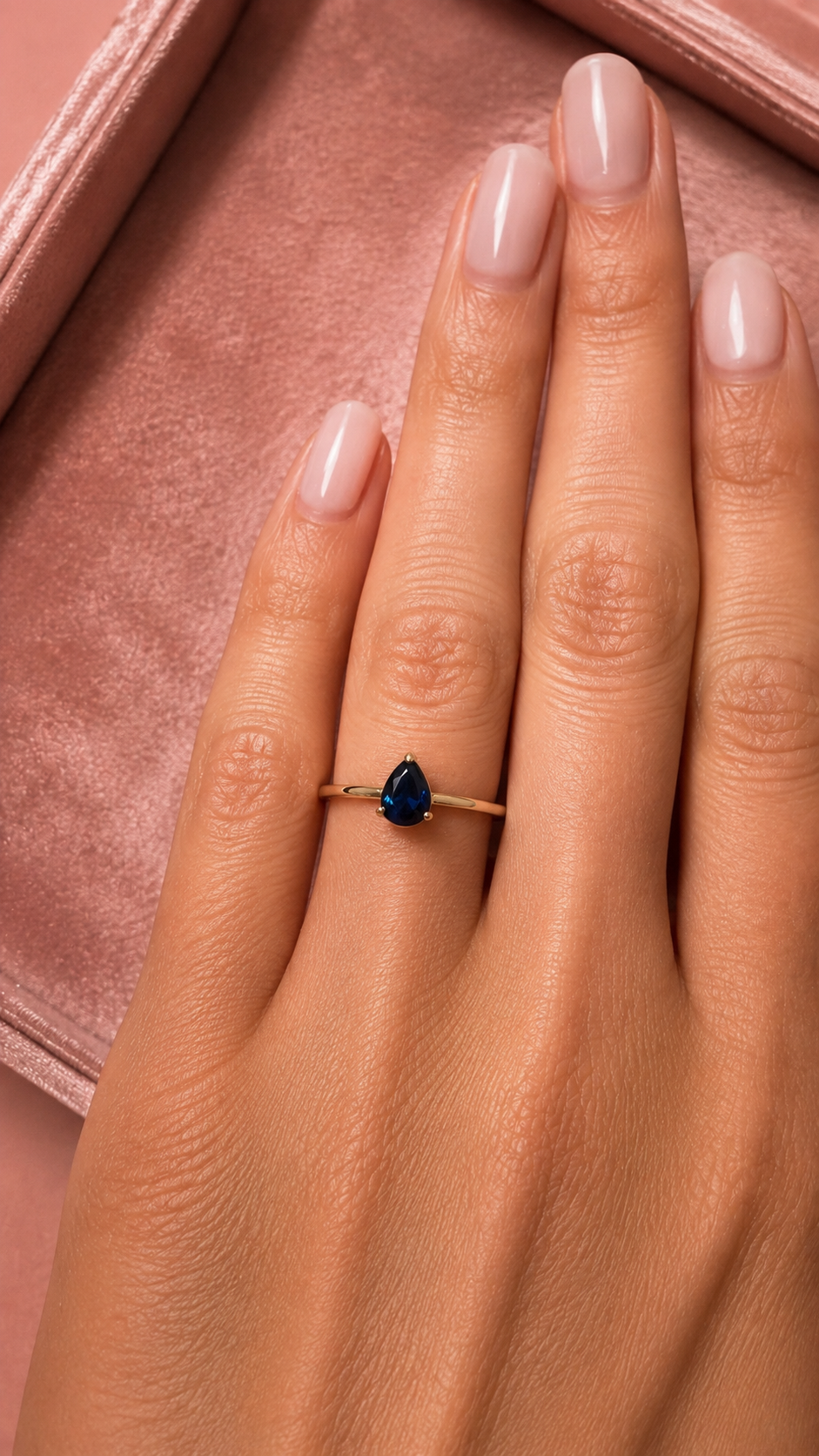Pear-Shaped Blue Sapphire Solitaire Ring