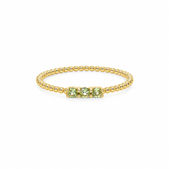 Three-Stone Peridot Beaded Stackable Ring