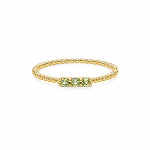 Three-Stone Peridot Beaded Stackable Ring