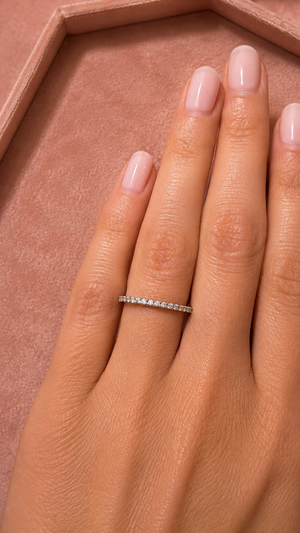 Half Eternity Paved Diamond Ring