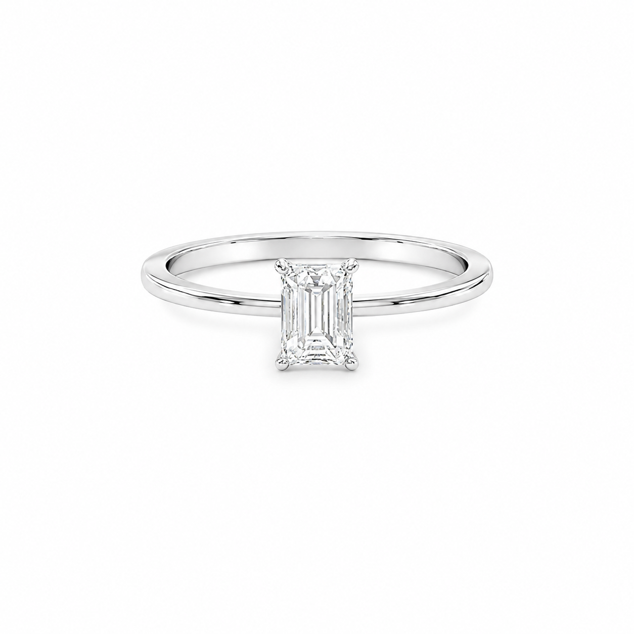 Emerald Cut Diamond Solitaire Ring