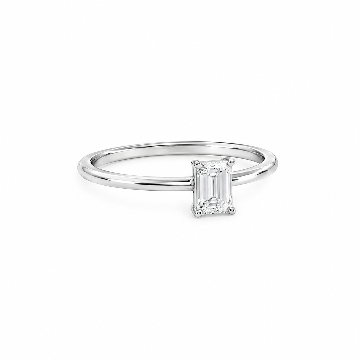 Emerald Cut Diamond Solitaire Ring