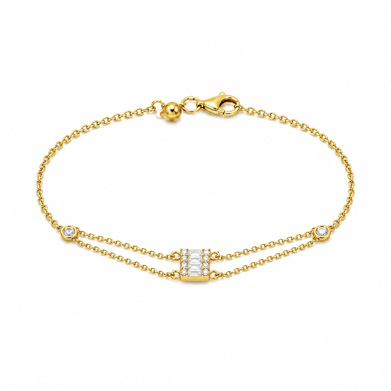 Diamond Accent Double Chain Bracelet