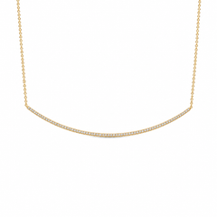 Diamond Curved Bar Chain Necklace