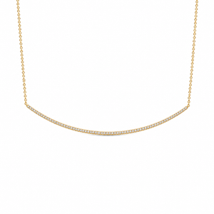 Diamond Curved Bar Chain Necklace