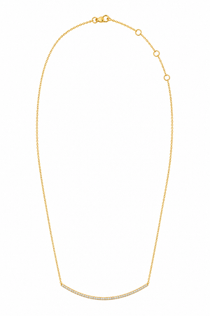 Diamond Curved Bar Chain Necklace