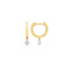 Diamond Drop Huggie Earrings