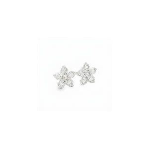 Diamond Flower Cluster Stud Earrings