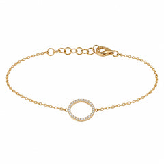 Diamond Open Circle Chain Bracelet