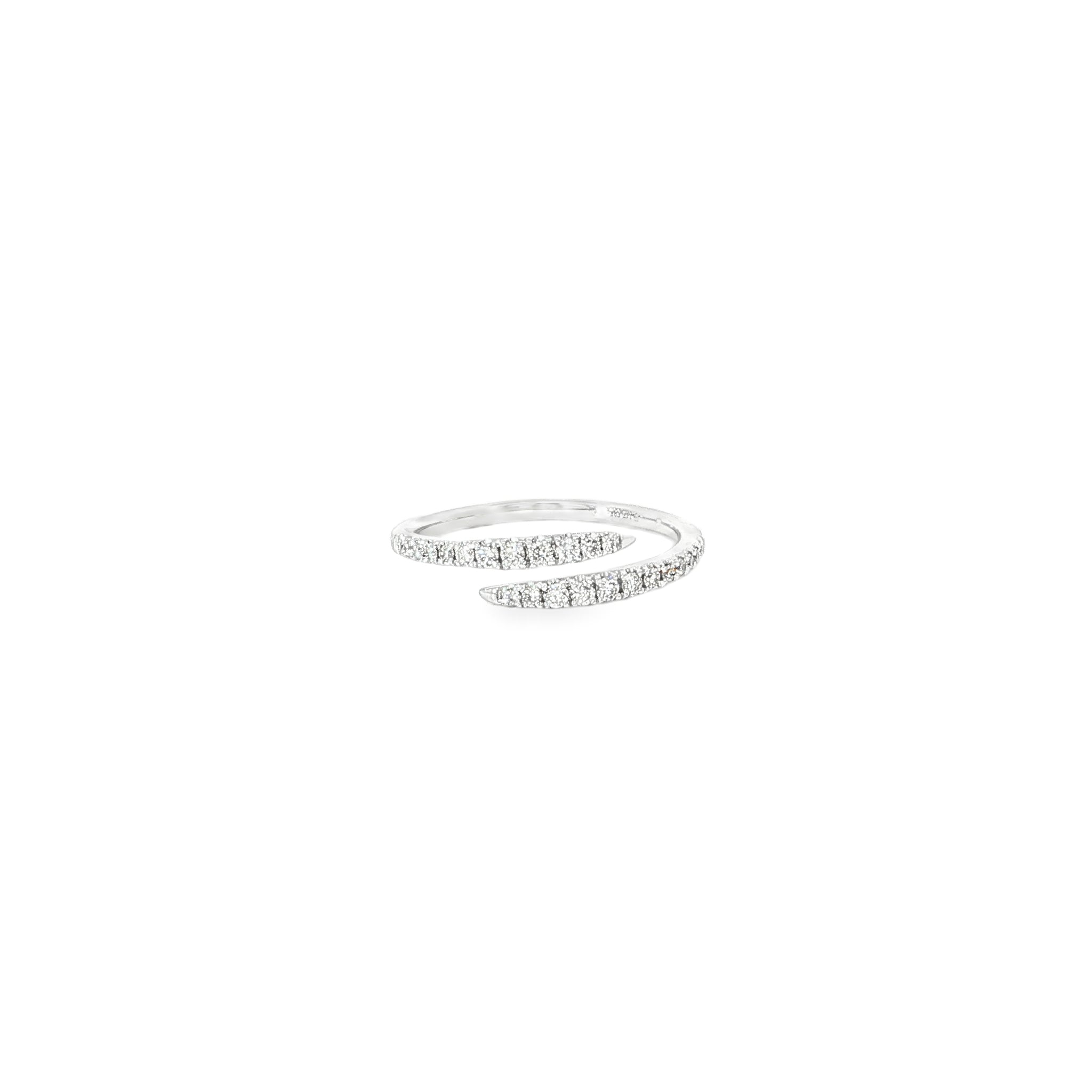 Diamond Pavé Bypass Ring in White Gold