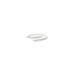 Diamond Pavé Bypass Ring in White Gold