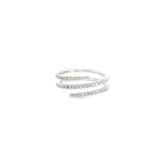 Diamond Spiral Wrap Around Ring in White Gold