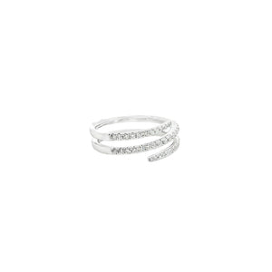 Diamond Spiral Wrap Around Ring in White Gold