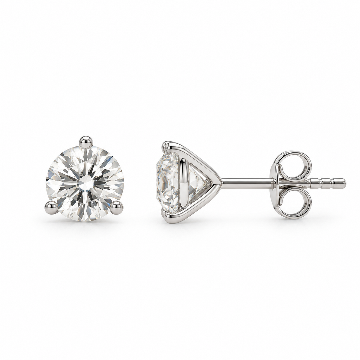 1 CTW Lab-Grown Diamond Studs | 3-Prong Martini Setting