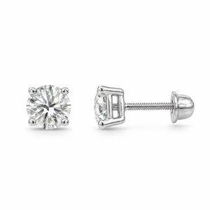 1 CTW Baby Lab-Grown Diamond Studs | 4-Prong Basket Setting