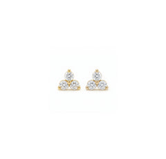 Diamond Trefoil Cluster Earrings