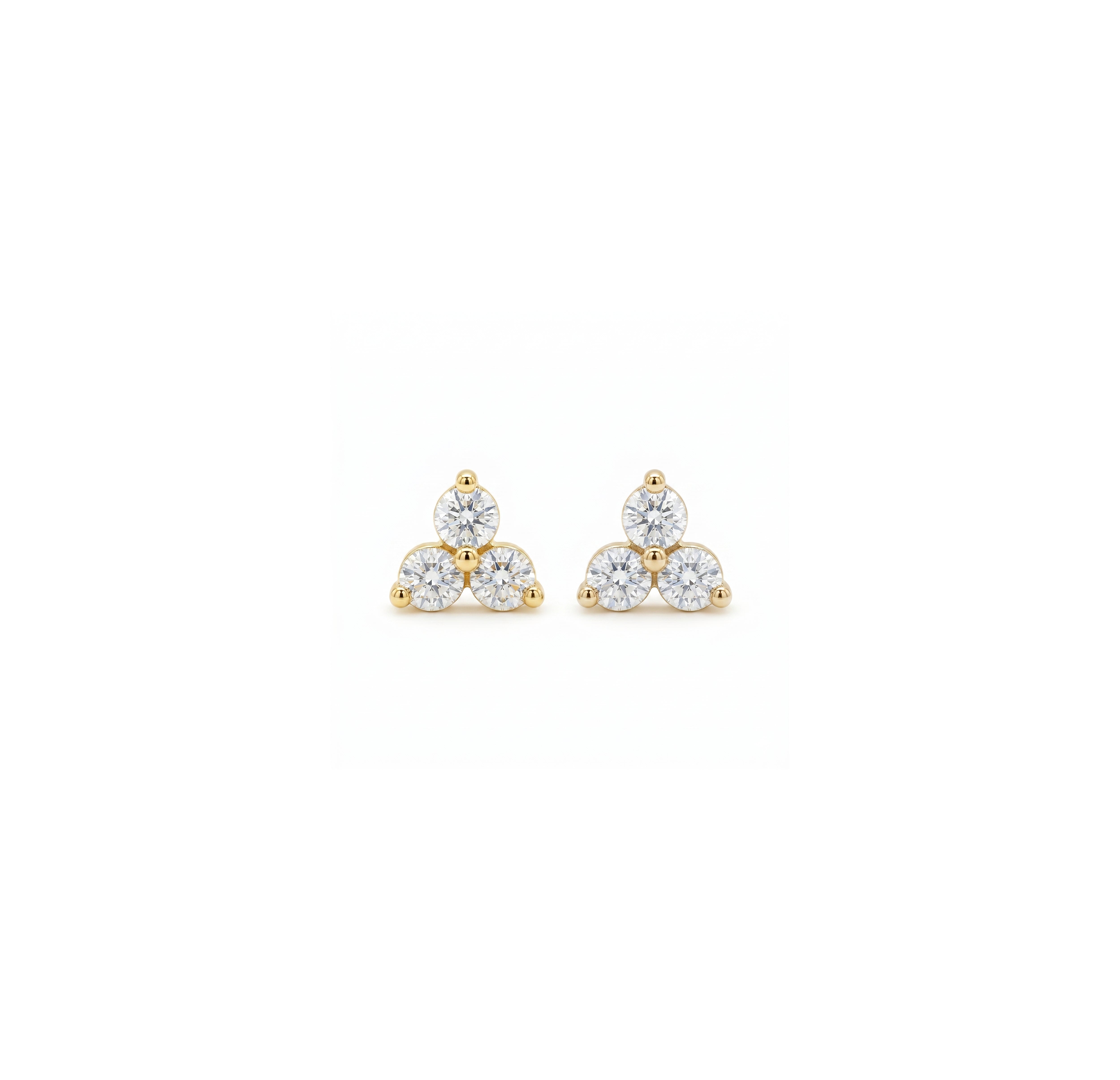 Diamond Trefoil Cluster Earrings