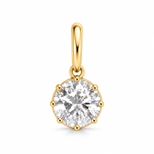 The Round Lab Grown Pendant in Yellow Gold
