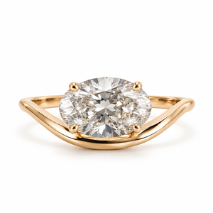 Oval Solitaire Ring in Yellow Gold | Lab-Grown Diamonds