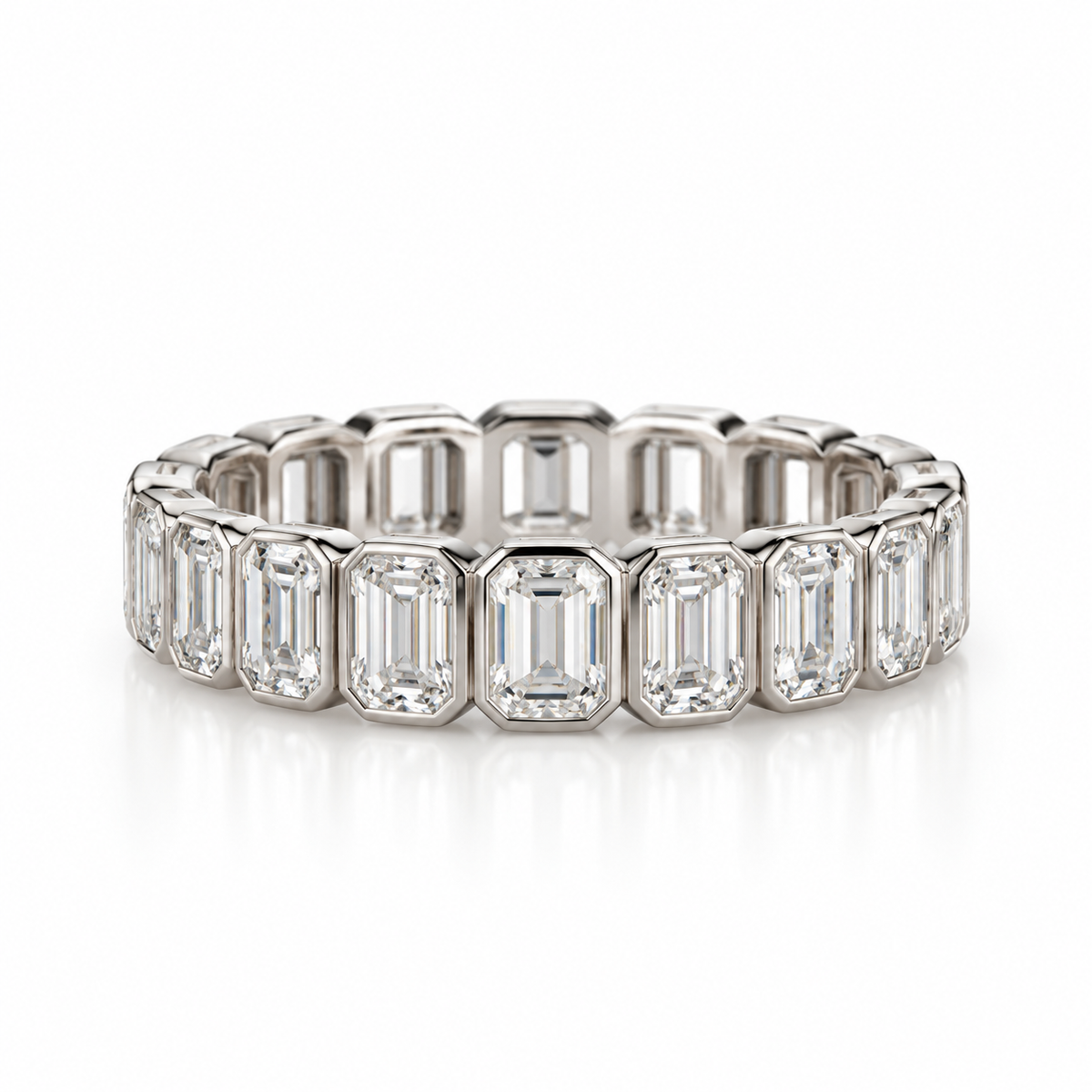 The Classic Emerald-Cut Bezel Eternity Band | Lab-Grown Diamonds