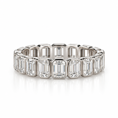 The Classic Emerald-Cut Bezel Eternity Band | Lab-Grown Diamonds