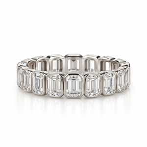 The Classic Emerald-Cut Bezel Eternity Band | Lab-Grown Diamonds