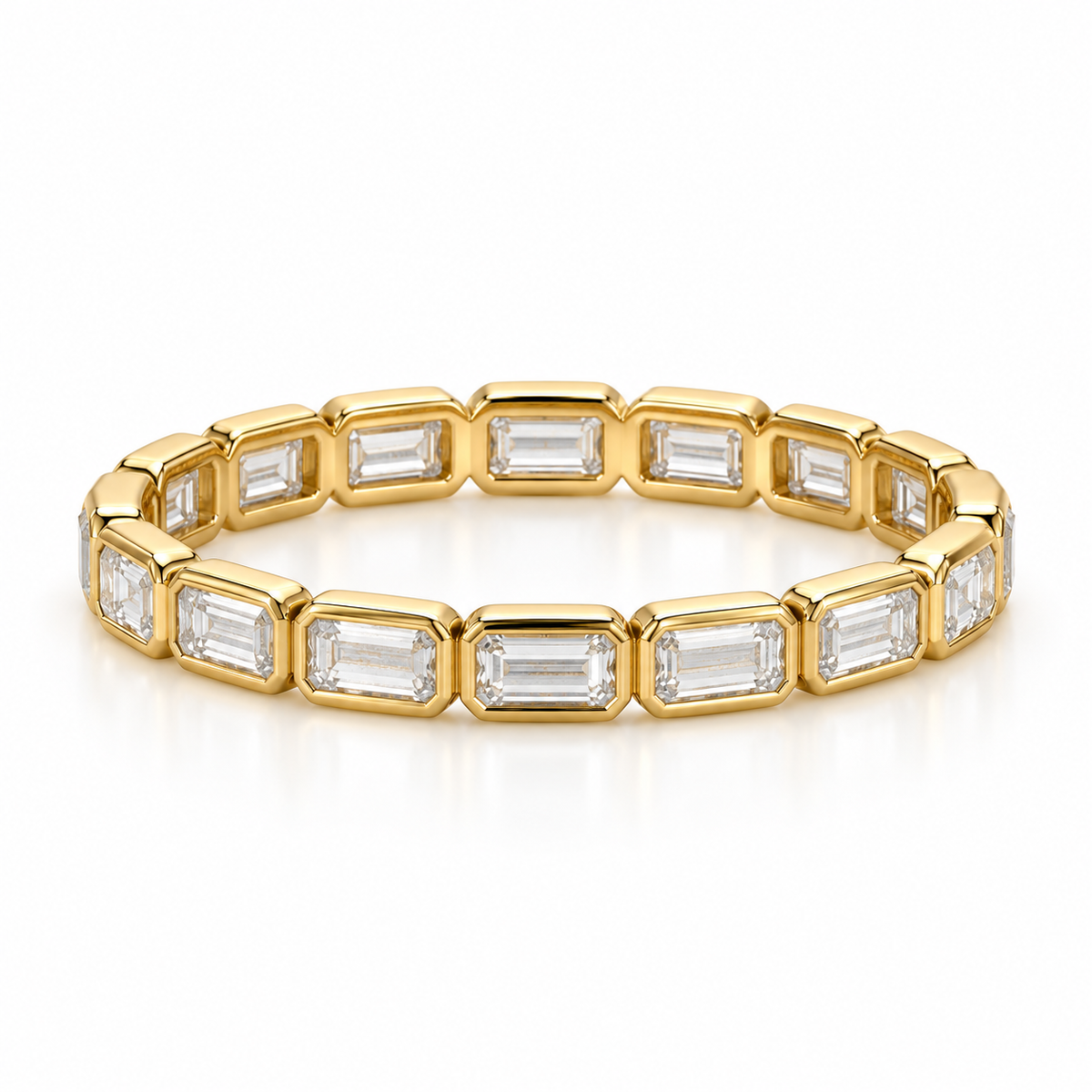 The Emerald-Cut Bezel Eternity Band | Lab-Grown Diamonds