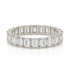 The Emerald-Cut Prong Eternity Band | Lab-Grown Diamonds