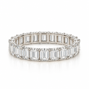 The Emerald-Cut Prong Eternity Band | Lab-Grown Diamonds
