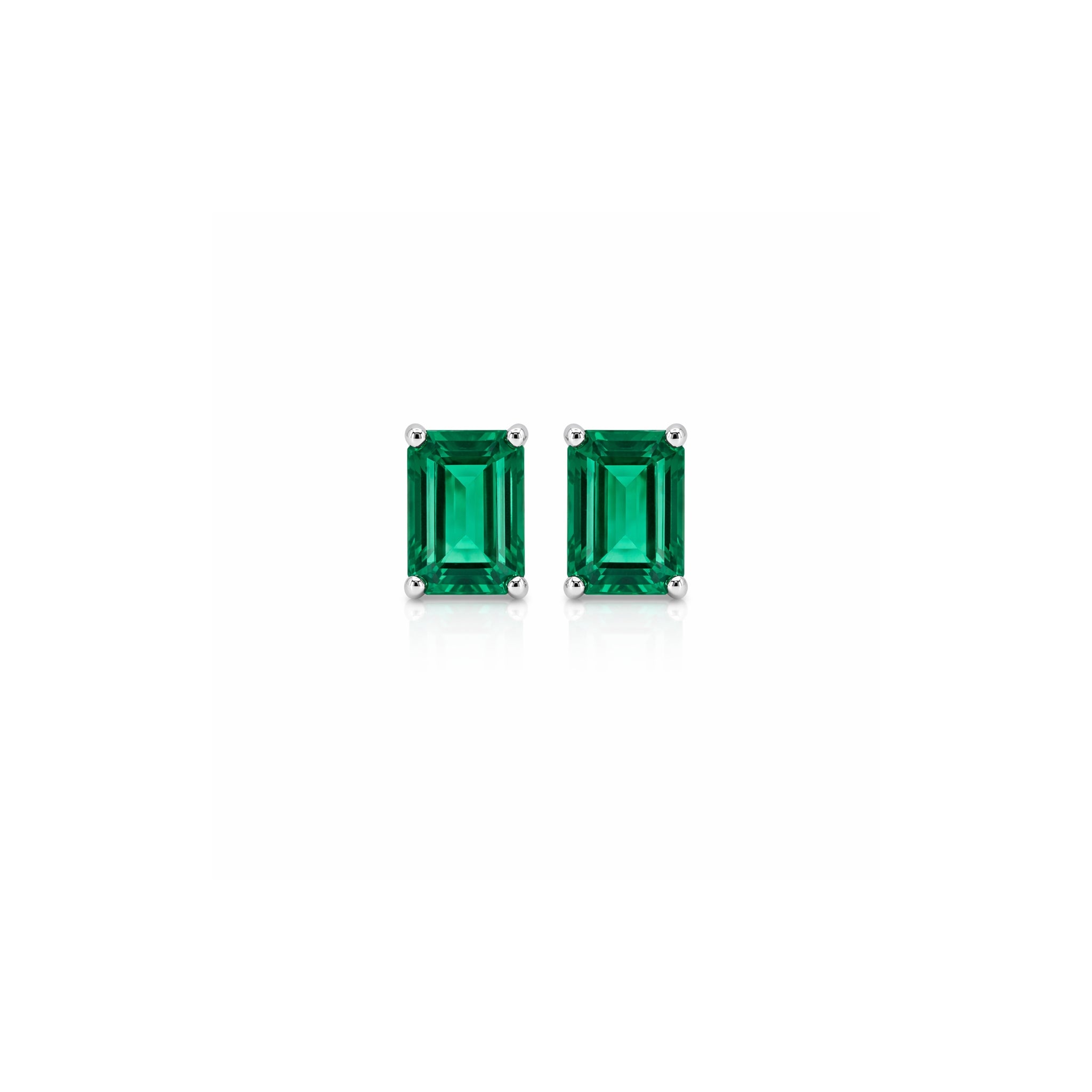 Emerald Stud Emerald Cut