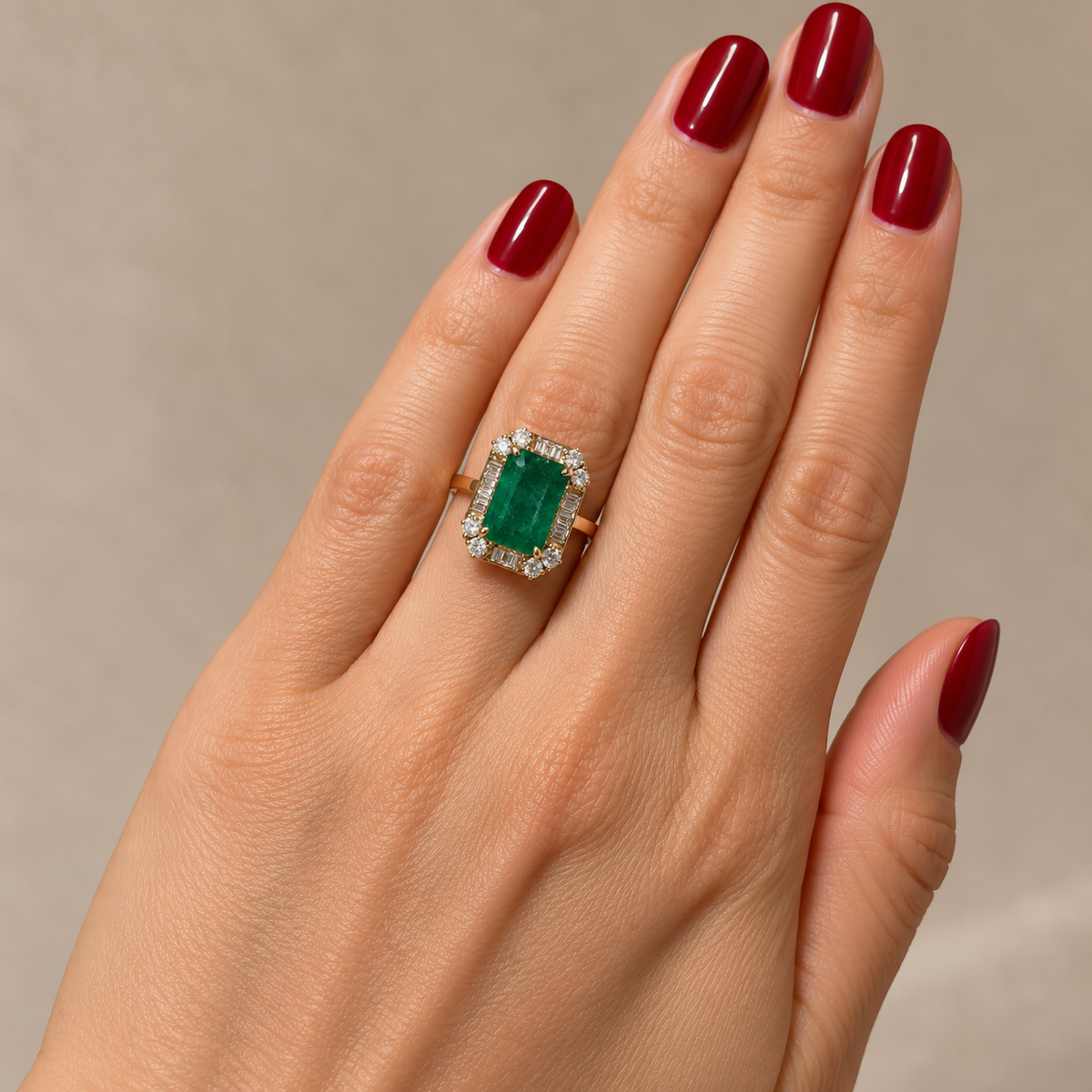 The Emerald Cut Emerald Cocktail ring