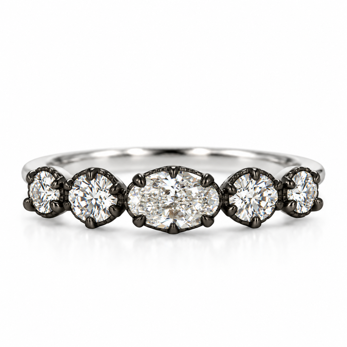 The Georgian-Inspired Five-Stone Diamond Band | Lab-Grown Diamonds