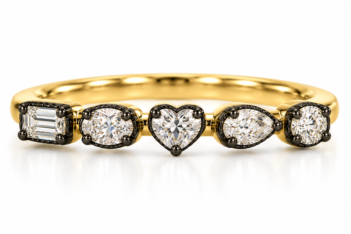 The Georgian-Inspired Five-Shapes Diamond Band