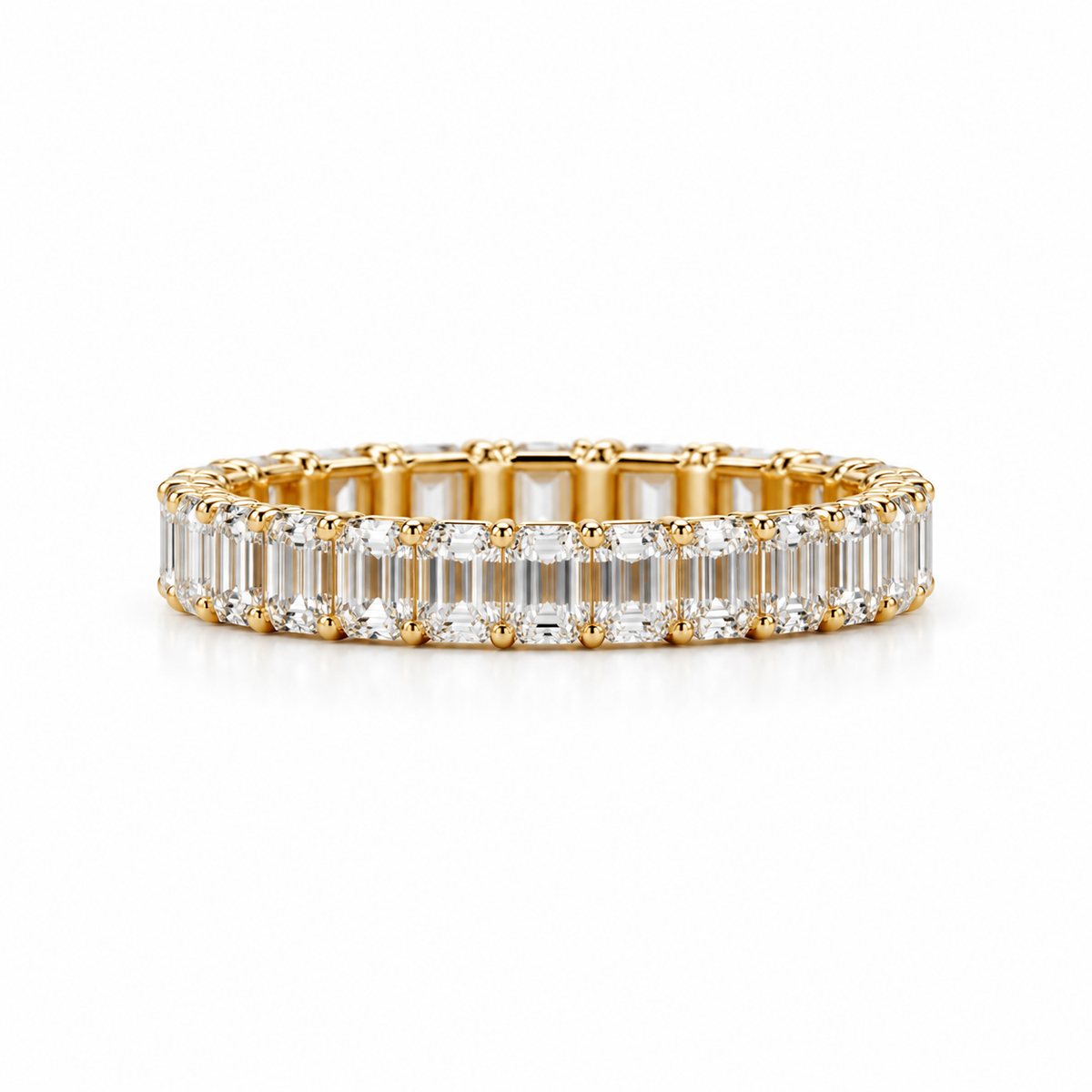 The Petit Emerald-Cut Prong Eternity Band | Lab-Grown Diamonds