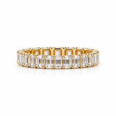 The Petit Emerald-Cut Prong Eternity Band | Lab-Grown Diamonds