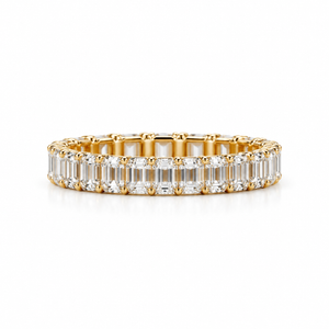 The Petit Emerald-Cut Prong Eternity Band | Lab-Grown Diamonds