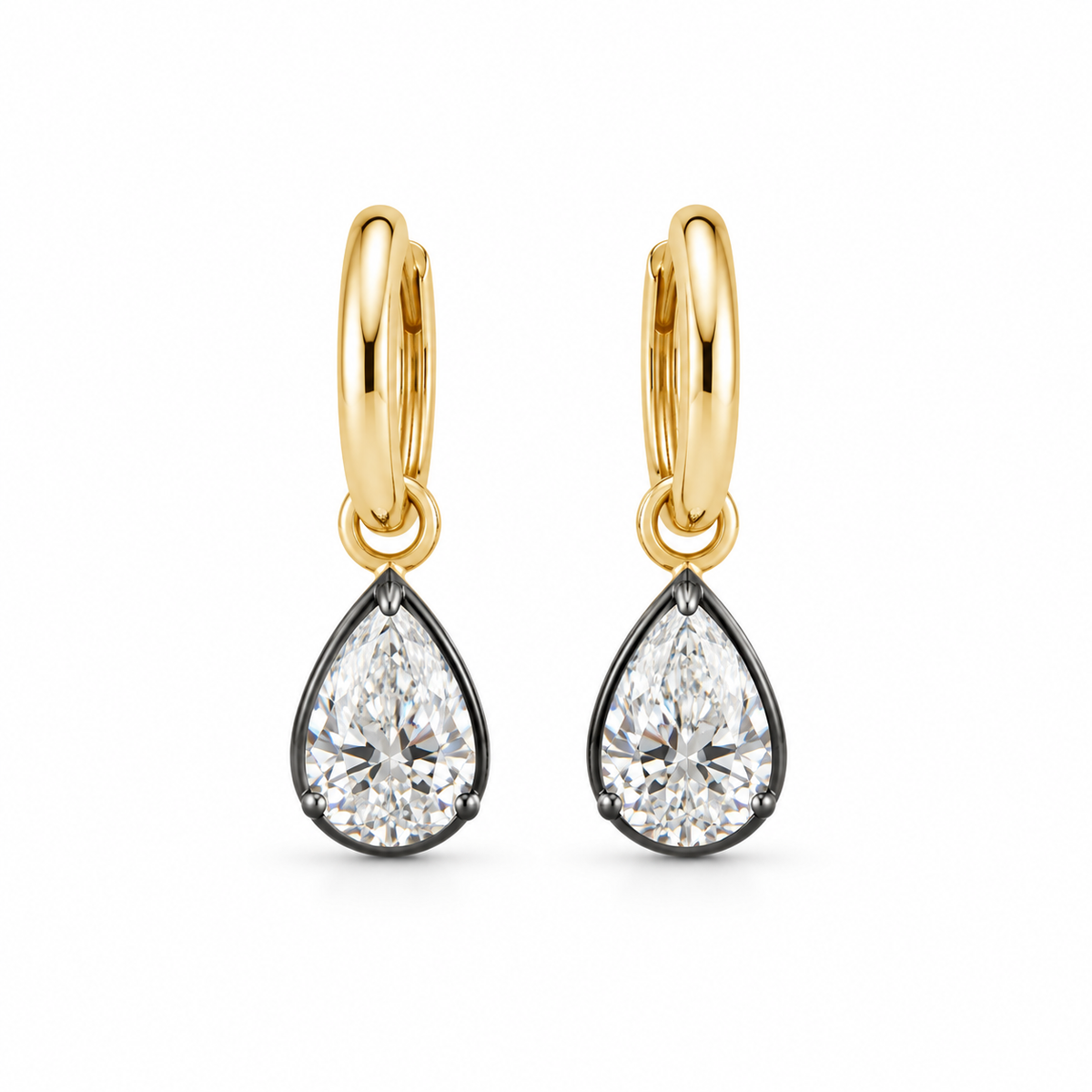 The Pear Shaped Georgian Hoops | 2 CTW Lab-Grown Diamonds