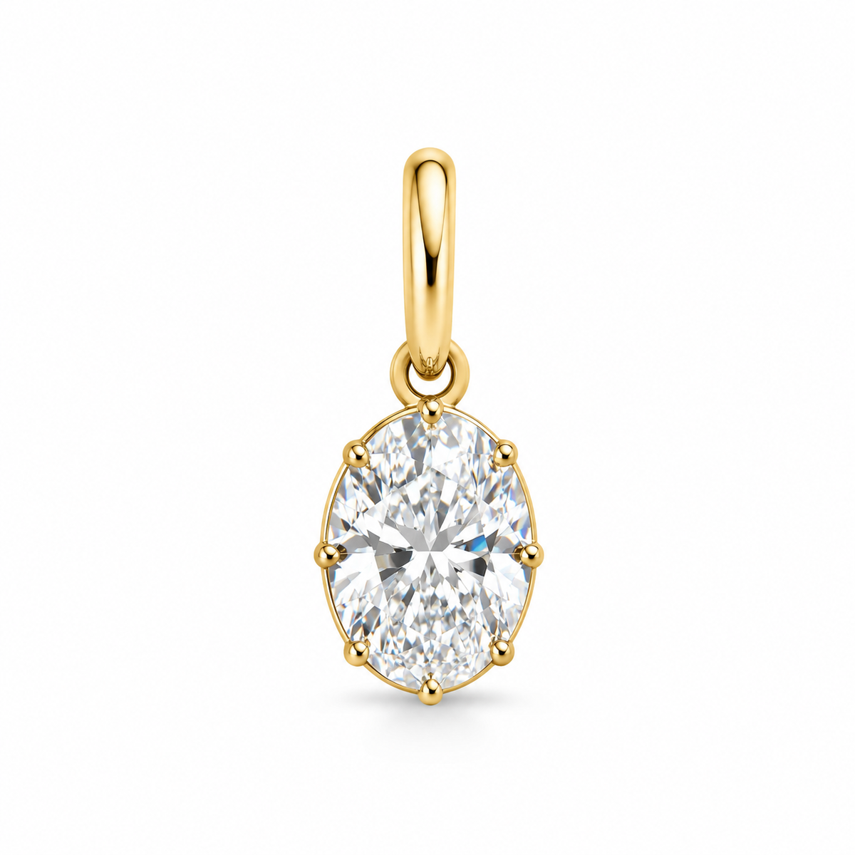 The Oval Lab Grown Pendant in Yellow Gold