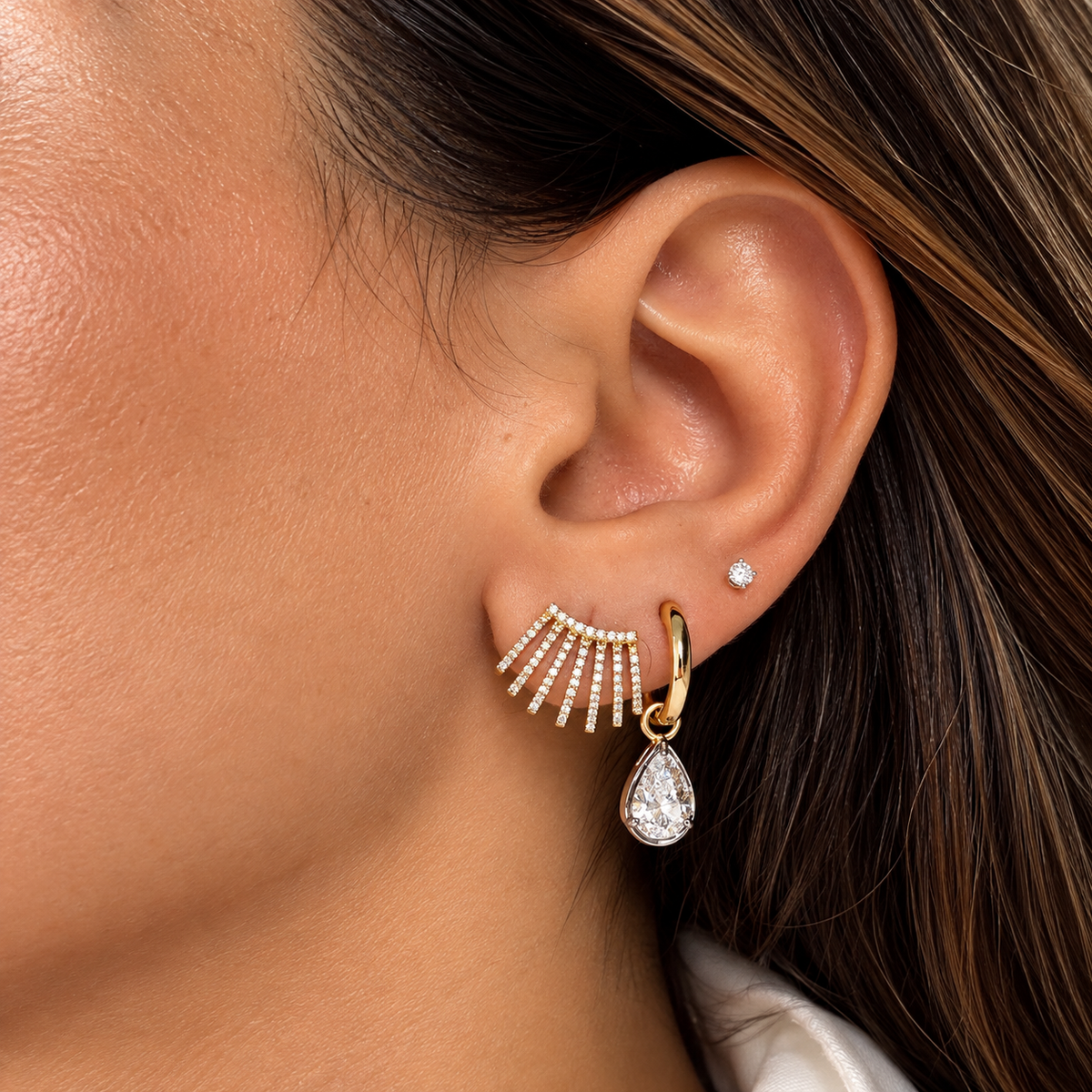 The Pear Shaped Georgian Hoops | 2 CTW Lab-Grown Diamonds
