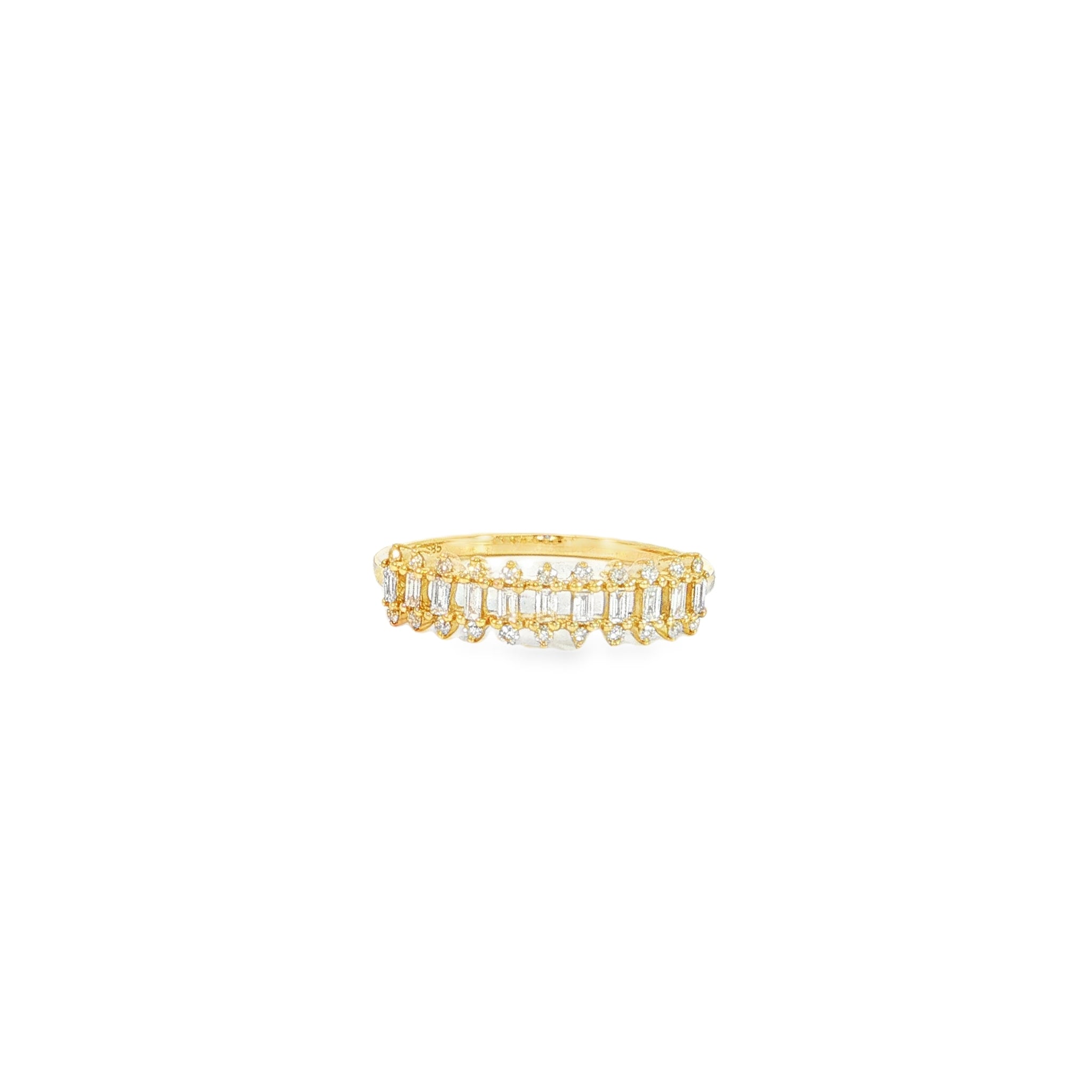 Half Eternity Baguette and Round Diamond Ring