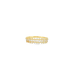 Half Eternity Baguette and Round Diamond Ring