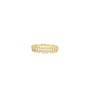 Half Eternity Baguette and Round Diamond Ring
